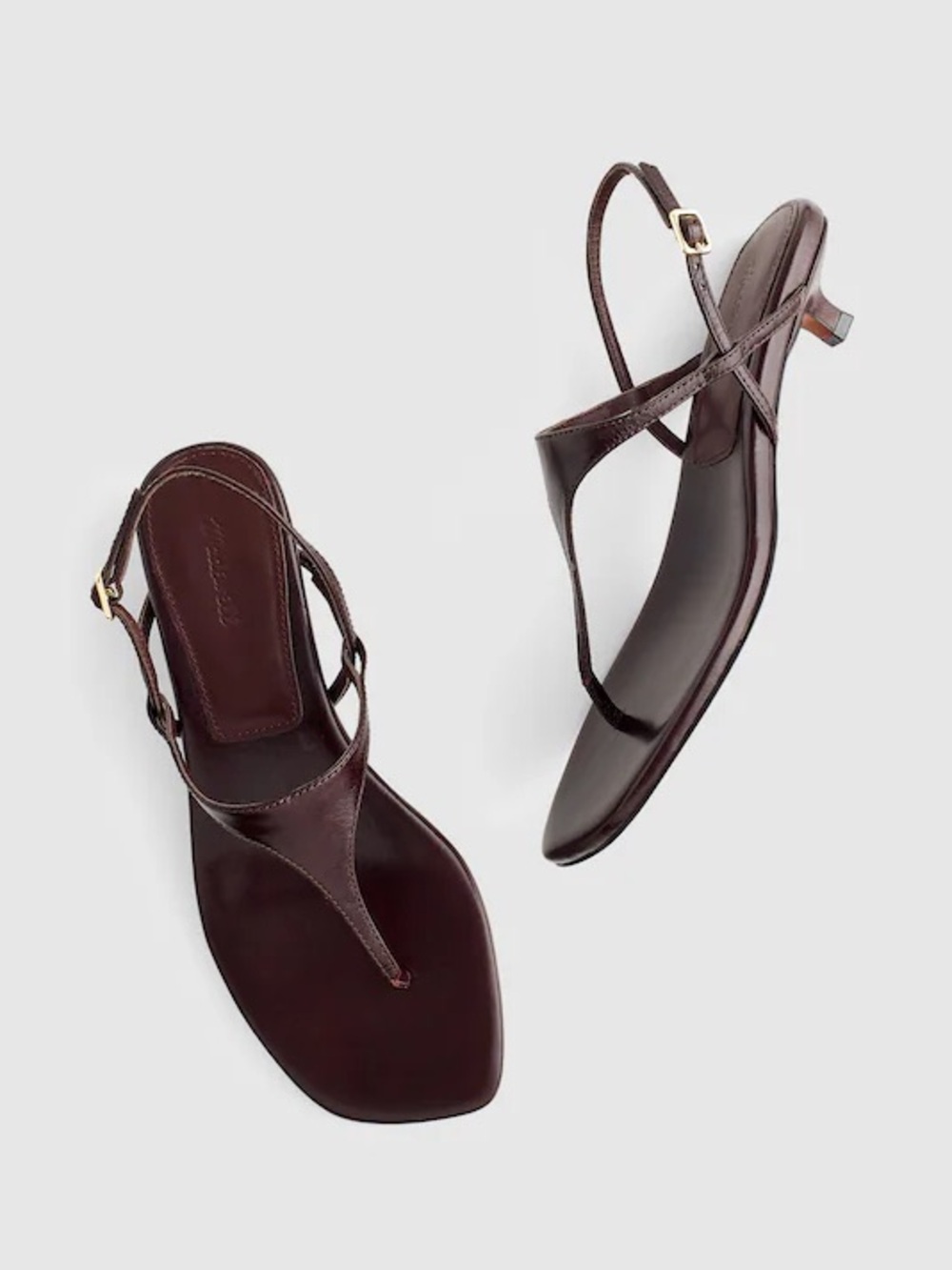NWT Madewell The Chiara Kitten Heel Slingback Sandal in Espresso Bean Size 8